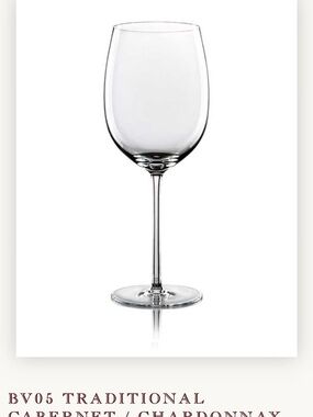 Bottega del Vino BV Unleaded Crystal Wine Glass Traditional CABERNET/CHARDONNAY